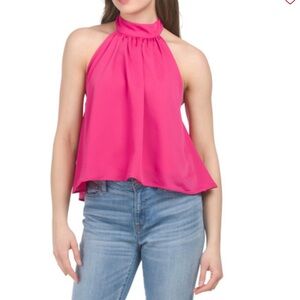 Hot pink halter blouse